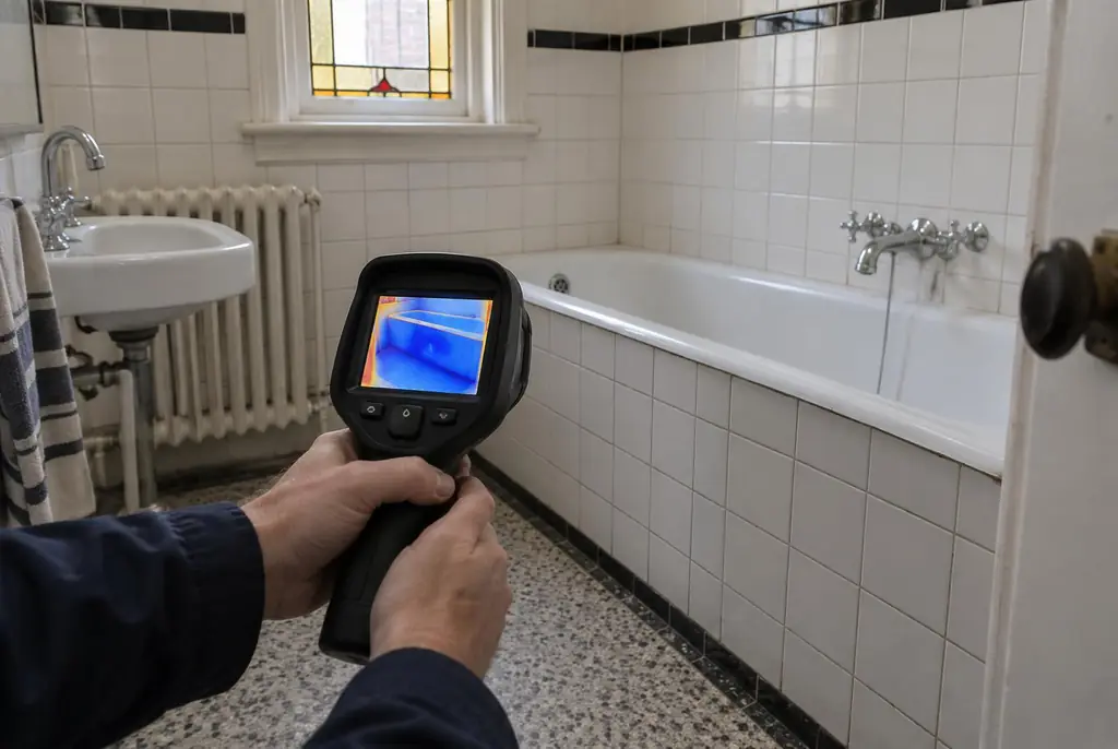 Lekdetectie Volendam – onderzoek in een badkamer van een oudere woning