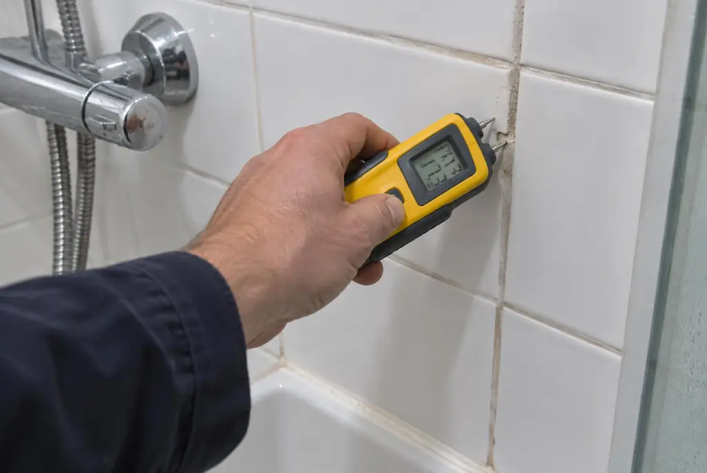 Lekdetectie Volendam – vochtmeter op badkamertegels bij de douche
